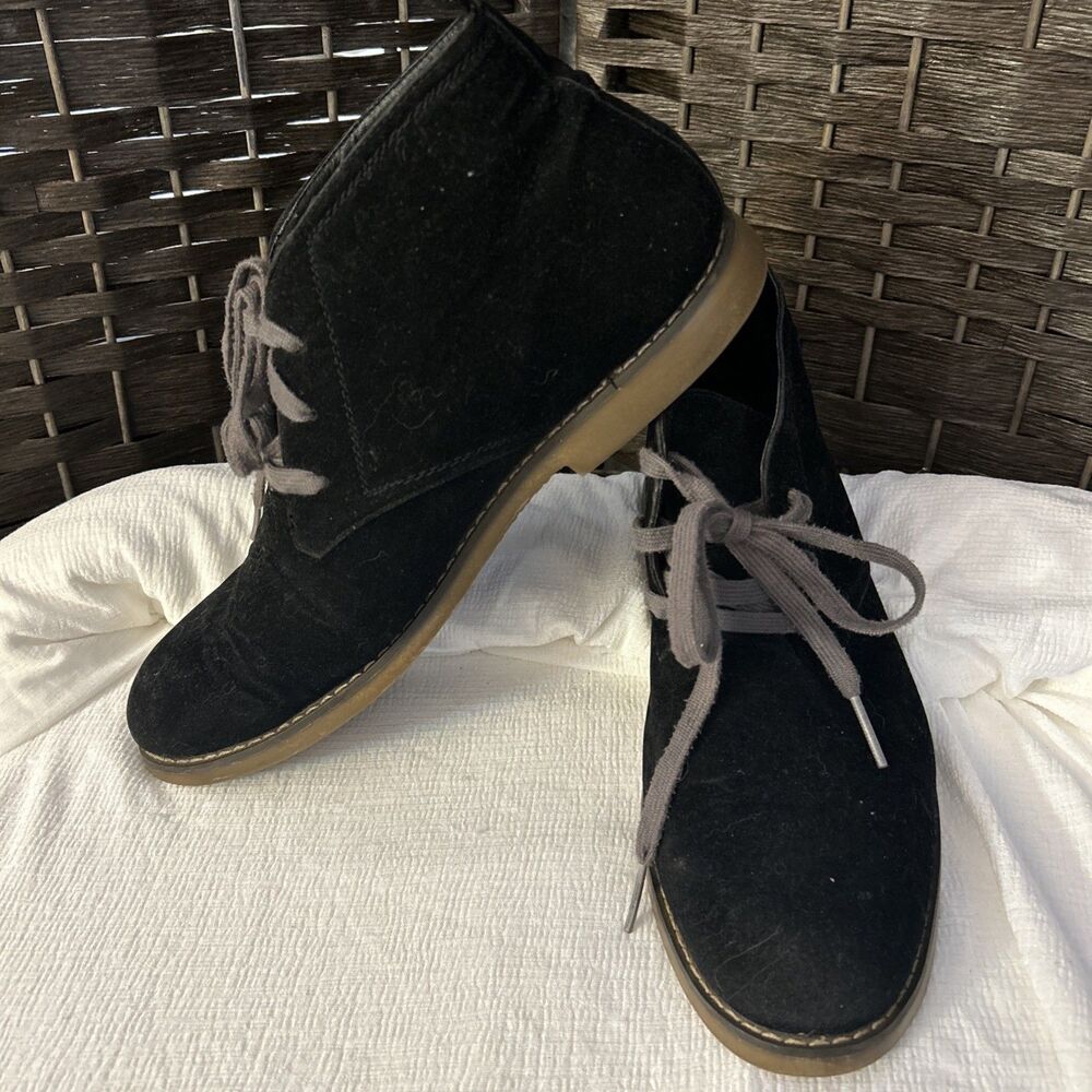 Franco Vanucci Men's Faux-Suede Leather Chukka Boot Black (Size 9.5)